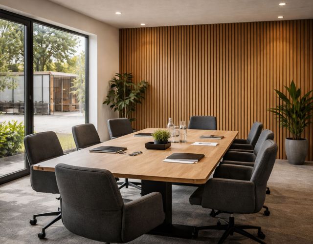 Akustiklamellenwand Besprechungsraum